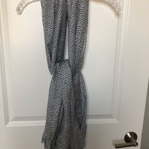 Long scarf/wrap in navy dot pattern